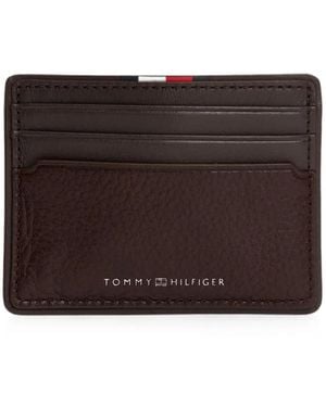 Tommy Hilfiger Logo-Print Card Holder - Brown