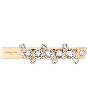 Ferragamo Gem Embellished Hair Clip - White