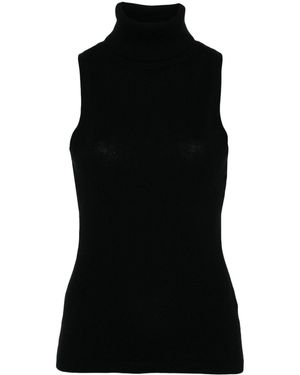 Allude Roll-Neck Top - Black