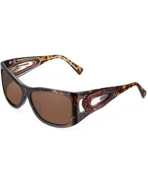YVMIN Eckige Sonnenbrille Mit Haarspange - Braun