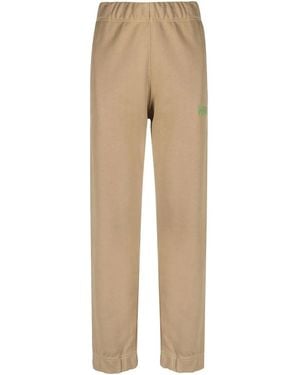 Ganni Logo-Embroidered Track Trousers - Natural
