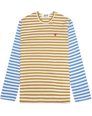 COMME DES GARÇONS PLAY T-Shirt Rayé À Manches Longues - Métallisé
