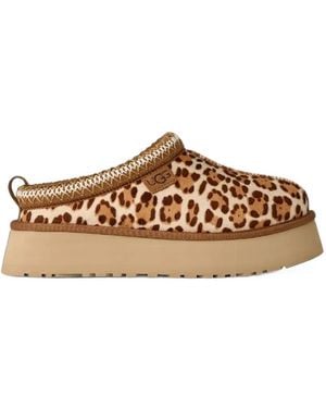 UGG Slippers Tazz Plains Con Stampa Leopardata - Marrone
