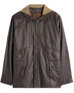 Lemaire Rain Jacket With Detachable Hood - Brown