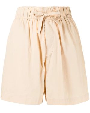 Tekla Poplin Drawstring Pajama Shorts - Natural