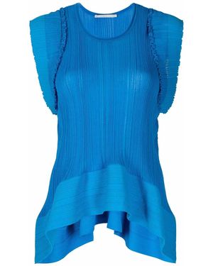 Stella McCartney Two-Tone Fine-Ribbed Top - Blue