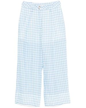 Liu Jo Pocket Gingham-Pattern Pants - Blue