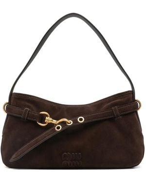 Miu Miu Aventure Suede Bag - Black
