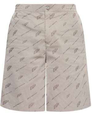 Off-White c/o Virgil Abloh Logo-Pattern Shorts - Grey