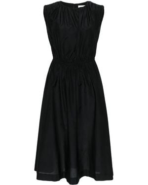Loulou de Saison Aphrodite Gathered-Detailed Midi Dress - Black