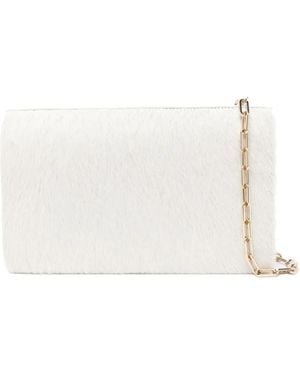 Calcaterra Sac Porté Épaule En Peau Lainée - Blanc