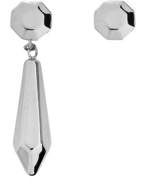 Maison Margiela Asymmetric Faceted Earrings - White
