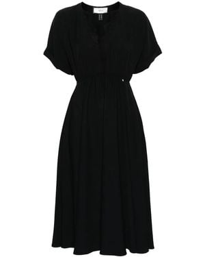 Nissa Lace-Detail Midi Dress - Black