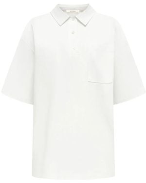 12 STOREEZ Chest-Pocket Cotton Polo Shirt - White