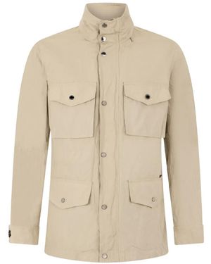 Moorer Button Front Pocket Jacket - Natural