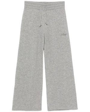Autry Embroidered-Logo Drawstring Trousers - Grey