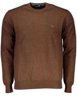 Harmont & Blaine Embroidered Crew-Neck Jumper - Brown