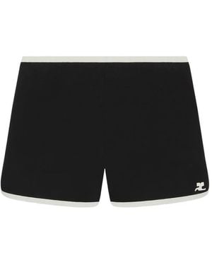Courreges Contrast-Trim Shorts - Black