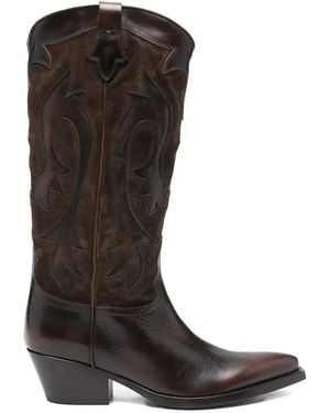 Sartore Stiefel mit Wildledereinsätzen - Schwarz