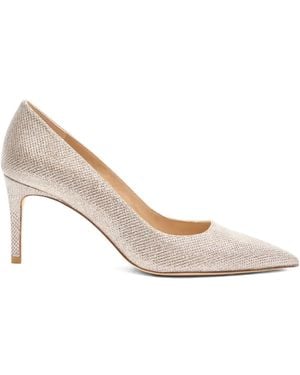 Stuart Weitzman 75Mm Stuart Power 75 Glitter Pointed-Toe Pumps - Pink