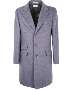 Brunello Cucinelli Three-Button Patch-Pocket Coat - Grey