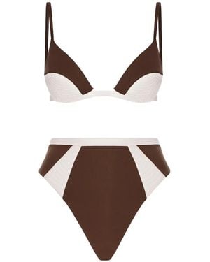 Noire Swimwear Nyra Gisele Triangle Bikini - Brown