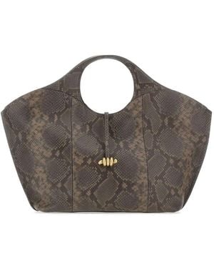 Gianni Chiarini Infinity Python-Effect Leather Tote Bag - Grey