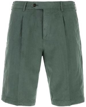 PT Torino Pleated Bermuda Shorts - Green