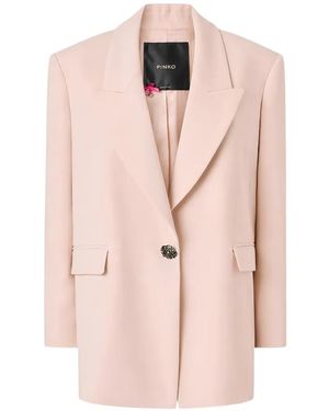 Pinko Blazer À Boutons Ornés De Cristaux - Pink