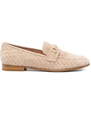 ADRIANNA FERETTI Woven Horsebit-Detail Loafers - Natural