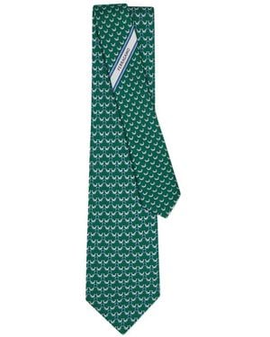 Ferragamo Seidenkrawatte Mit Circus-Print - Grün