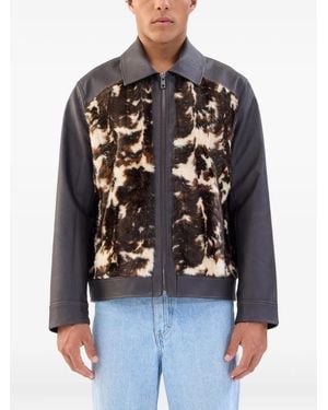 Unreal Fur Panelled Jacket - Black