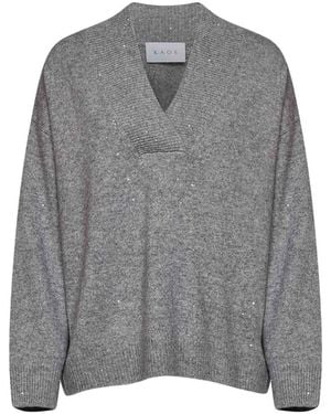 Kaos Sequin-Embellished V-Neck Sweater - Grey