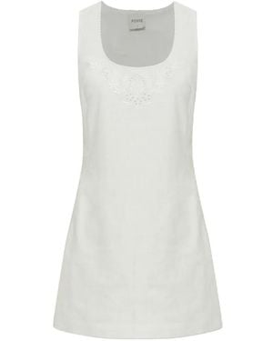 Posse Odette Minikleid Mit Stickerei - Weiß