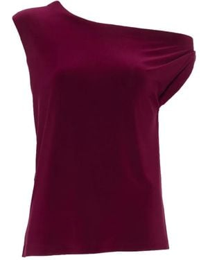 Norma Kamali Draped Off-Shoulder Top - Purple