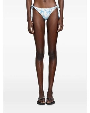 Versace Sea-Print Bikini Bottoms - Brown