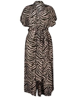 Paramidonna Aria Zebra-Print Beach Dress - White