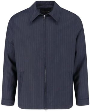 White Sand Striped Zip Jacket - Blue