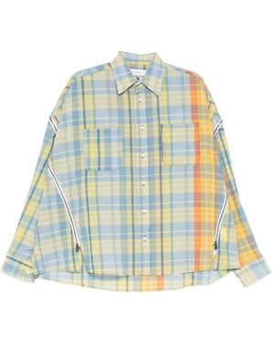 Facetasm Chemise Zippée À Carreaux - Bleu