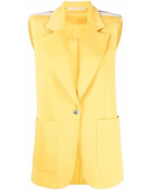 Palm Angels Track Stripe-Detail Sleeveless Blazer - Yellow