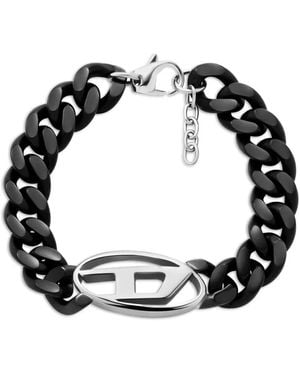 DIESEL Bracelet À Plaque Oval D - Noir