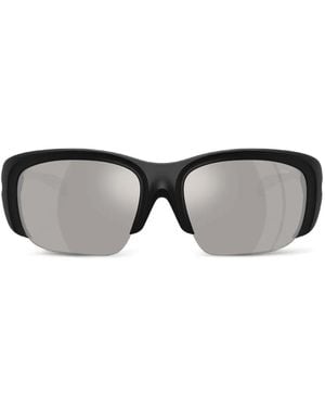 DIESEL Cut-Out Rectangular-Frame Sunglasses - Grey