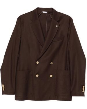 Manuel Ritz Double-Breasted Button Jacket - Brown