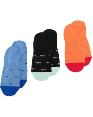 Paul Smith No Show Patterned Socks (Set Of Three) - White