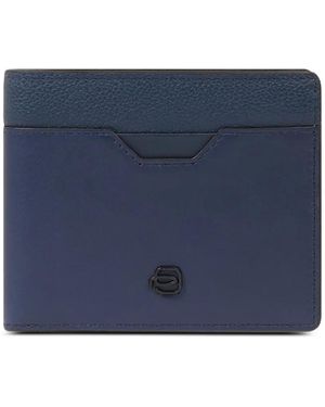 Piquadro Grained-Leather Wallet - Blue