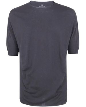MD75 Ribbed-Trim T-Shirt - Blue