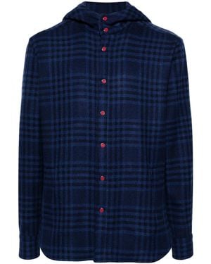 Kiton Checked Cashmere Shirt - Blue