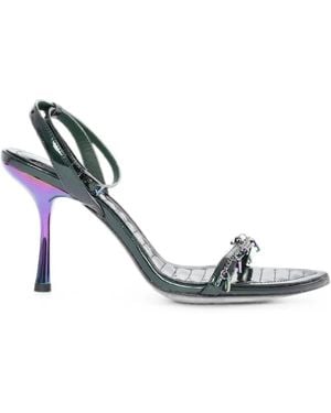 DIESEL D-Vina Iridescent-Heel Sandals - White