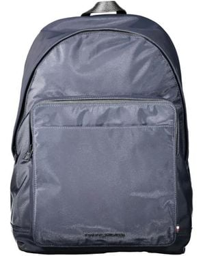 Tommy Hilfiger Logo-Plaque Zip-Fastening Backpack - Blue