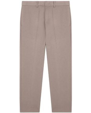 Emporio Armani Belt-Loop Textured Trousers - Grey